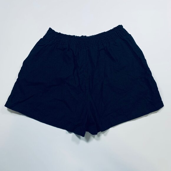 Universal Thread Black Linen Blend Smocked Waist Pull On Shorts M - Picture 1 of 4